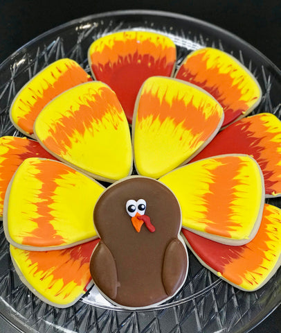 Thanksgiving Turkey Sugar Cookies on platter In-store Pickup